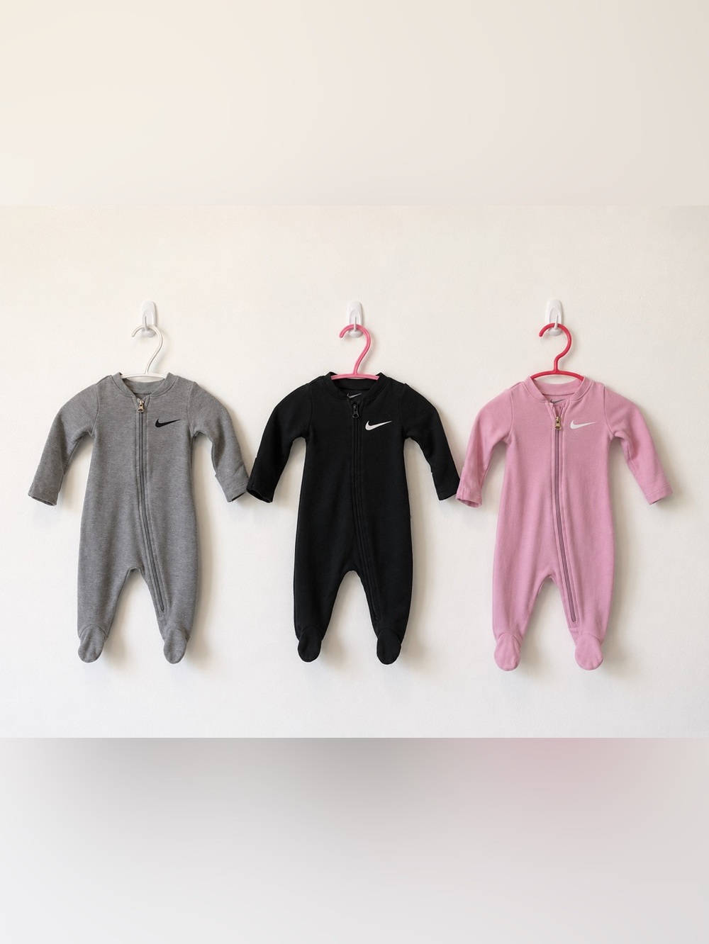 Nike Black Baby Footed One-Piece with White Swoosh